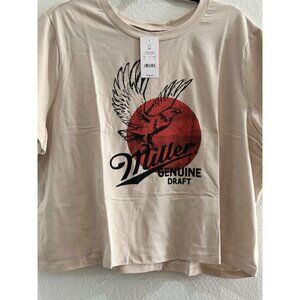 NWT Women's 3X Miller Eagle Short Sleeve Graphic Crop Baby T-Shirt, MSRP $10